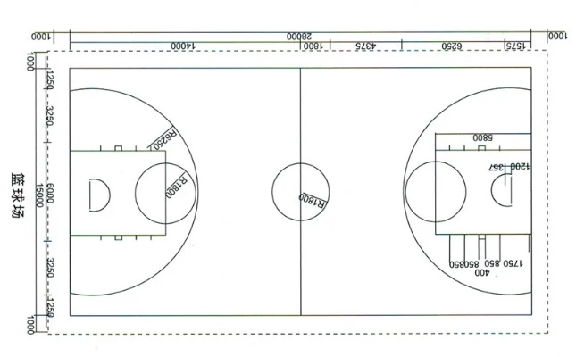 篮球场标准尺寸图及平面图详解-第2张图片-www.211178.com_果博福布斯